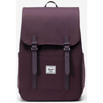 herschel unisex backpack μονόχρωμο με contrast logo patch