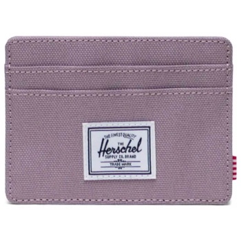 herschel unisex θήκη για κάρτες μονόχρωμη με contrast logo