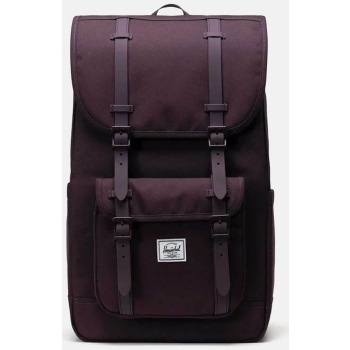 herschel unisex backpack μονόχρωμο με contrast logo patch