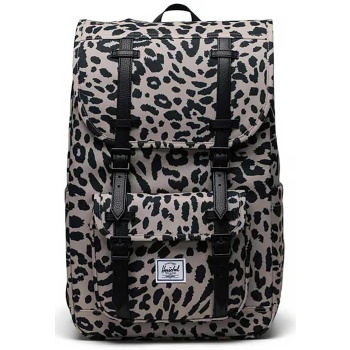 herschel unisex backpack με leopard print και contrast logo