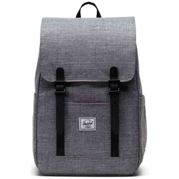 herschel unisex backpack μονόχρωμο με contrast logo patch