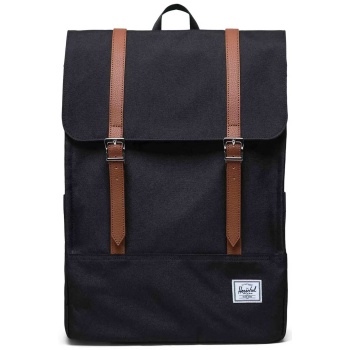 herschel unisex backpack μονόχρωμο με contrast logo patch