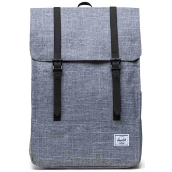 herschel unisex backpack μονόχρωμο με contrast logo patch