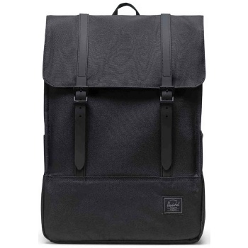 herschel unisex backpack μονόχρωμο με contrast logo patch