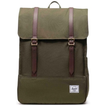 herschel unisex backpack μονόχρωμο με contrast logo patch