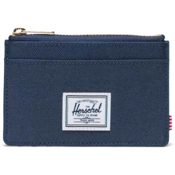 herschel unisex θήκη για κάρτες μονόχρωμη με contrast logo