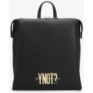 ynot? γυναικείο backpack με μεταλλικό λογότυπο - lvs003f5 μαύρο