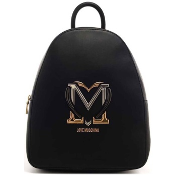 love moschino γυναικείο backpack με μεταλλικό λογότυπο 