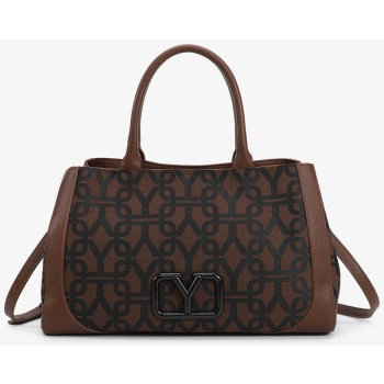 ynot? γυναικεία τσάντα χειρός με all-over monogram `grace`