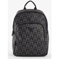 gaudi ανδρικό backpack με geometrical print και μεταλλικό λογότυπο - v4ai-11901 μαύρο