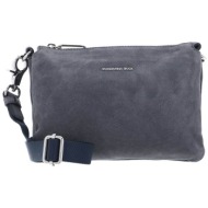 mandarina duck γυναικεία βελουτέ τσάντα crossbody με ανάγλυφο μεταλλικό λογότυπο - p10lwt82 γκρι