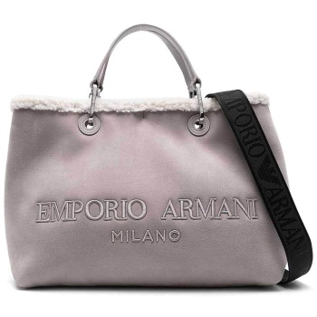 emporio armani γυναικεία τσάντα ώμου με βελούδινη υφή και