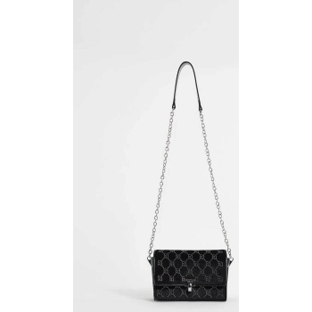 gaudi γυναικεία τσάντα crossbody με βελούδινη όψη και