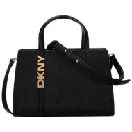 dkny γυναικεία δερμάτινη τσάντα χειρός `avril` - r43eyg56 μαύρο