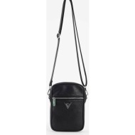 gaudi ανδρικό τσαντάκι crossbody με μεταλλικό logo - v4ai-11915 μαύρο