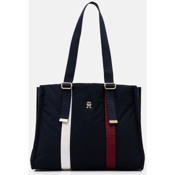 tommy hilfiger γυναικεία τσάντα tote με μεταλλικό