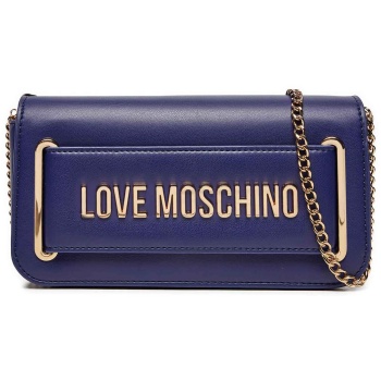 love moschino γυναικεία τσάντα crossbody με μεταλλικό logo