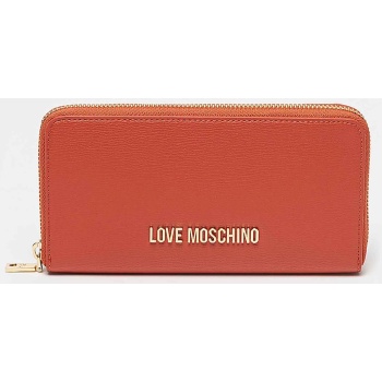 love moschino γυναικείο πορτοφόλι μονόχρωμο με μεταλλικό