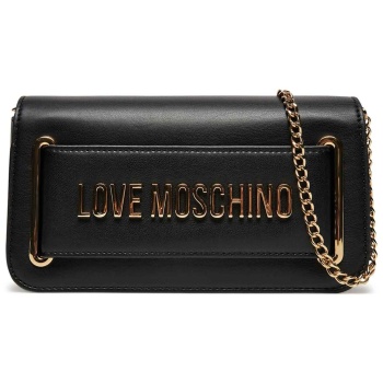 love moschino γυναικεία τσάντα crossbody με μεταλλικό logo