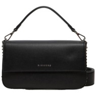 john richmond γυναικεία τσάντα ώμου με λογότυπο και τρουκς `shanta` - rwa24043bo μαύρο