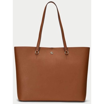lauren ralph lauren γυναικεία τσάντα ώμου μονόχρωμη `large