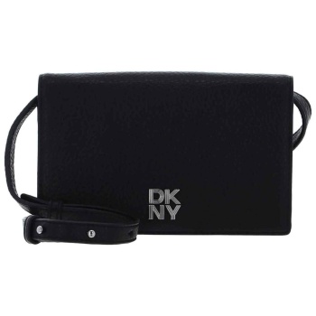 dkny γυναικείο τσαντάκι clutch με μεταλλικό λογότυπο `etta`