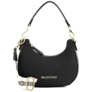 valentino γυναικεία τσάντα ώμου hobo με μεταλλικό λογότυπο `zero` - 17lvbs7b305/zer μαύρο