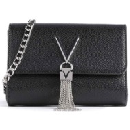 valentino γυναικεία τσάντα crossbody με μεταλλικό monogram `divina` - 18lvbs1r403g/di μαύρο