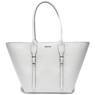 michael kors γυναικεία τσάντα shopper με all-over monogram print `moore` - 30r5s9ot7v λευκό