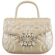 nine west γυναικείο mini bag crossbody `hanni` - nqm129078 χρυσό