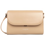 lancaster γυναικεία δερμάτινη τσάντα crossbody `suave even medium` - 433-44 μπεζ