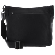 mandarina duck γυναικεία τσάντα ώμου με ανάγλυφο μεταλλικό λογότυπο - p10fzt04 μαύρο