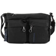 mandarina duck γυναικεία τσάντα ώμου με διακοσμητικό μπρελόκ και ανάγλυφο λογότυπο - p10qmtx5 μαύρο