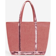 vanessa bruno γυναικεία τσάντα tote από λινάρι `cabas large` - 0pve31-v40409 σάπιο μήλο
