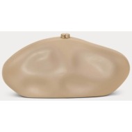 cult gaia γυναικείο δερμάτινο τσαντάκι clutch `the caldera` - cl3054lr3062-snd μπεζ