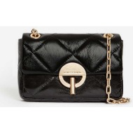 vanessa bruno γυναικεία δερμάτινη τσάντα ώμου/crossbody με καπιτονέ σχέδιο `moon small` - 4hvd84-v40