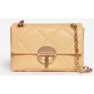 vanessa bruno γυναικεία δερμάτινη τσάντα ώμου/crossbody με καπιτονέ σχέδιο `moon small` - 4hvd84-v40