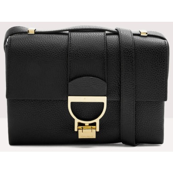 coccinelle γυναικεία δερμάτινη τσάντα crossbody μονόχρωμη