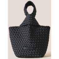 naghedi γυναικείο mini bag με πλεκτό σχέδιο `kyoto` - nsn08040ld μαύρο