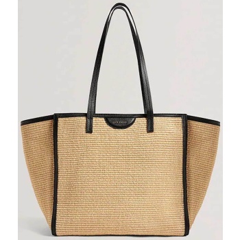 ted baker γυναικεία τσάντα ώμου shopper faux raffia