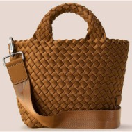 naghedi γυναικεία τσάντα tote με πλεκτό σχέδιο `st. barths petit` - nsn03011ld ταμπά