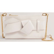 ted baker γυναικείο mini bag με λεπτομέρεια με φιόγκο `jimmah` - 280268 εκρού