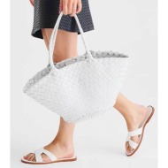 dragon diffusion γυναικεία δερμάτινη τσάντα χειρός `egola` - 8026 λευκό