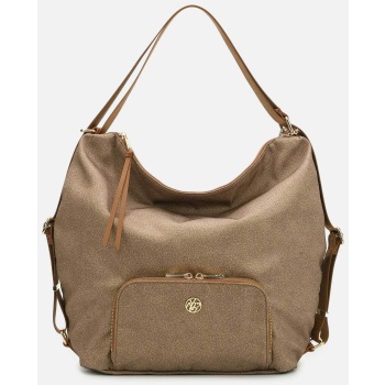 ynot? γυναικεία τσάντα ώμου/backpack με μεταλλικό λογότυπο