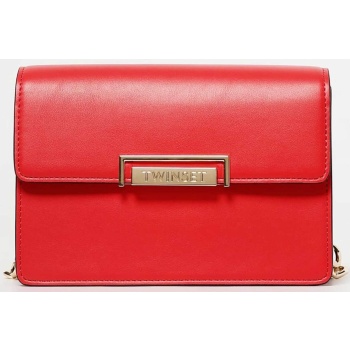 twinset γυναικείο mini bag με μεταλλικό λογότυπο 