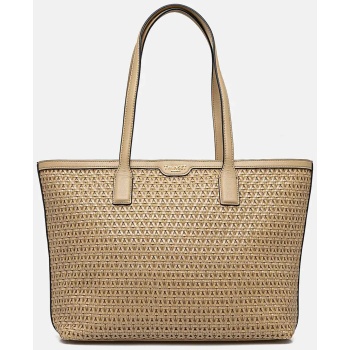 twinset γυναικεία τσάντα shopper με πλεκτό σχέδιο και