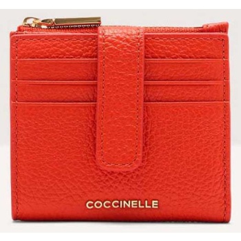 coccinelle γυναικείο πορτοφόλι με θήκες `metallic soft` 