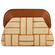 viamailbag γυναικεία χειροποίητη τσάντα clutch `dalia net` - dalia/net/ss25 ταμπά