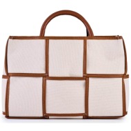 viamailbag γυναικεία χειροποίητη τσάντα χειρός `melissa cottone` - melissa/cotton/ss25 υπόλευκο