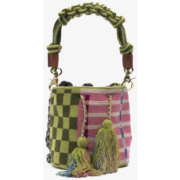 guanabana γυναικεία τσάντα bucket πλεκτή `owl` 